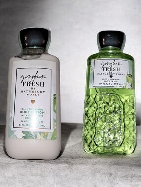 Bath And Body Works Gingham Fresh 2 Piece Bodycare Set New